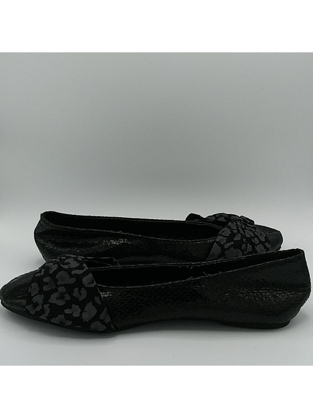COCO Jumbo Black Snake Skin Pointed Toe Flat Shoe - Picture 4 of 12